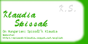 klaudia spissak business card